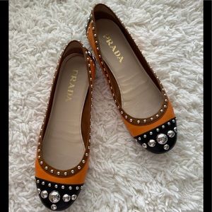 🧡 Prada Studded Ballerina Flats 🧡